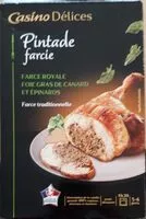 Mängden socker i Pintade farcie foie gras et épinards