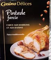 Mängden socker i Pintade farcie marrons et raisins