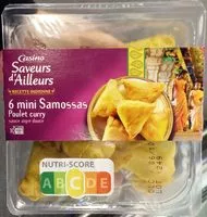 Mängden socker i 6 mini samossas poulet curry avec sauce aigre douce