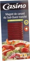 Mängden socker i Magret De Canard Du Sud-ouest Tranché Séché Et Fumé 90 gr