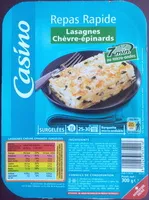 Mängden socker i Lasagnes chèvre épinards
