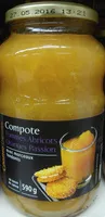 Mängden socker i Compote Pommes Abricots Oranges Passion avec morceaux fondants