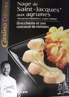 Mängden socker i Casino Délices Noix de St Jacques aux agrumes, orecchiette et son concassé de tomates