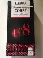 Mängden socker i capsules de café Espresso Corsé