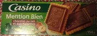 Mängden socker i Mention Bien Chocolat au Lait et aux Noisettes