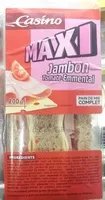 Mängden socker i MAXI Jambon Tomate Emmental - pain de mie complet