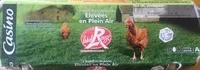Mängden socker i 12 Oeufs frais de poules élevées en plein air - Moyen