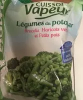 Mängden socker i Légumes du potager Brocolis, Haricots verts et Petits pois - Cuisson vapeur