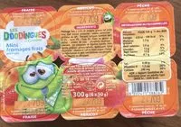 Mängden socker i Mini fromages frais aux fruits et aromatisés