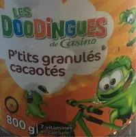 Mängden socker i P'tits granulés cacaotés - 7 vitamines et calcium - les doodingues de casino