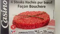 Mängden socker i 4 steaks hachés pur boeuf façon bouchère