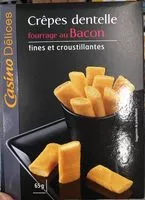 Mängden socker i Crêpes dentelles fourrées bacon 65g CASINO DELICES
