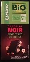 Mängden socker i Chocolat noir noisettes entières