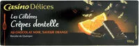Mängden socker i Crêpes dentelle au chocolat noir, arôme naturel d'orange
