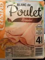 Mängden socker i Blanc de poulet Braisé 4 tranches