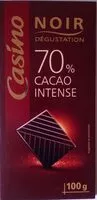 Mängden socker i Chocolat Noir Dégustation 70% Cacao intense