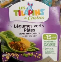 Mängden socker i Légumes verts Pâtes avec morceaux repas du soir