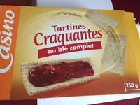 Mängden socker i Tartines craquantes au blé complet