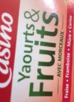 Mängden socker i Yaourt aux fruits cerise fraise framboise mûre avec morceaux