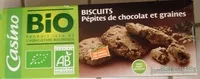 Mängden socker i BISCUITS Pépites de chocolat et graines