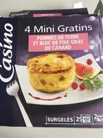 Mängden socker i 4 Mini gratins Pommes de terre et bloc de foie gras de canard
