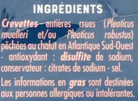 Mängden socker i Crevettes entières crues 8/12