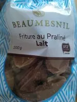 Mängden socker i Friture au praliné lait - chocolat au lait fourrage au praliné - beaumesnil