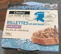 Mängden socker i Rillettes de de Bretagne sardines au sel de Guérande