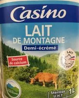 Mängden socker i Lait de Montagne demi-écrémé stérilisé UHT