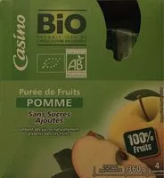 Mängden socker i Purée de fruits pommes sans sucres ajoutés