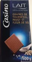 Mängden socker i Chocolat lait graines de tournesol pavot et fleur de sel