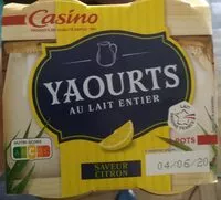Mängden socker i Yaourts au lait entier 4 saveur Citron