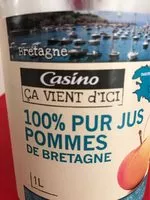 Mängden socker i 100% pur jus pommes de Bretagne