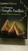 Mängden socker i Triangles Feuilletés Romarin Sarriette Thym et ail PB