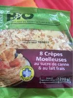 Mängden socker i 8 crêpes moelleuses au sucre de canne et au lait entier