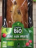 Mängden socker i Cake aux fruits - Raisins secs, cranberries