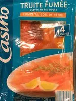 Mängden socker i Truite fumée élevée en eau douce Fumée au bois de hêtre