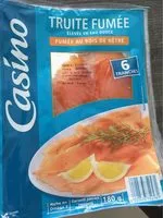 Mängden socker i Truite fumée élevée en eau douce Fumée au bois de hêtre.