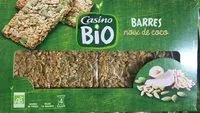 Mängden socker i Barres noix de coco Casino Bio