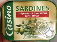 Mängden socker i Sardines préparées à l'ancienne sans arête à l'huile d'olive vierge extra
