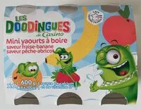 Mängden socker i Petits yaourts à boire / fraisebanane/ pêcheabricot