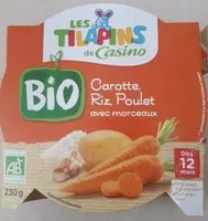 Mängden socker i Carotte riz poulet avec morceaux BIO 12 mois