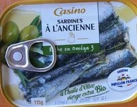 Mängden socker i Sardines à l'ancienne à l'huile d'olive vierge extra bio Pavillon France