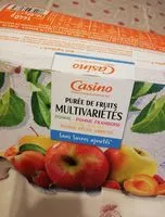 Mängden socker i Purée de fruits multivariétés Pomme - Pomme-Framboise - Pomme-Banane - Pomme-Pêche-Abricot sans sucres ajoutés
