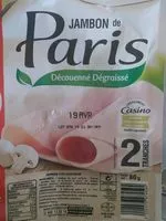 Mängden socker i Jambon de Paris Découenné Dégraissé 2 tranches