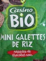 Mängden socker i Mini galettes de riz nappées de chocolat noir Bio