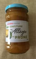 Mängden socker i Confiture allégée de prune  30% de sucres en moins