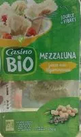 Mängden socker i Mezzaluna farce aux légumineuses BIO - Spécialités céréalières à base de semoule de blé dur et de sarrasin avec farce aux légumineuses