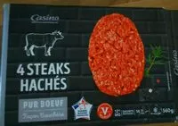 Mängden socker i 4 steaks hachés pur boeuf façon bouchère