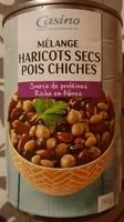 Mängden socker i Mélange de haricots secs et pois chiches